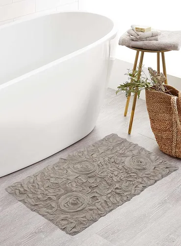 Miniatura 114 de Home Weavers Bell Flower Collection - Tapetes de baño copetudos 100 % algodón, extrasuaves y absorbentes, antideslizantes, lavables a máquina, lino