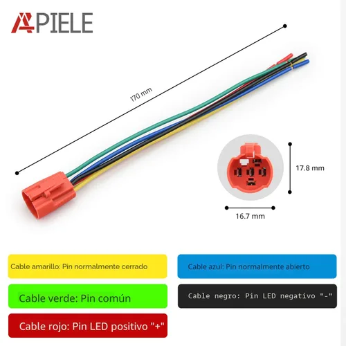 Miniatura 4 de APIELE - Interruptor de botón de encendido de pestillo de 16mm, 12 V CC, carcasa negra con cabeza de ojo de ángel LED para orificio de montaje