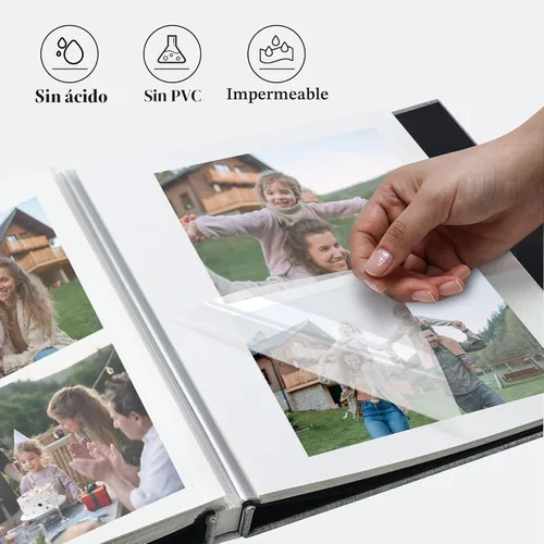 Miniatura 4 de Vienrose - Álbum de fotos grande autoadhesivo para fotos de 4 x 6, 8 x 10 pulgadas, de lino, álbum de recortes magnético de bricolaje, 40 páginas