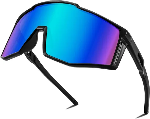 Miniatura 9 de FEISEDY Gafas de sol deportivas para jóvenes, adolescentes y adultos, gafas de sol para ciclismo, béisbol y tenis, gafas de sol para hombres y rojo