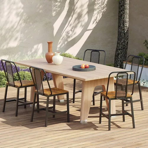 Miniatura 9 de YATINEY CY01L4BRN1 - Juego de 4 sillas de comedor de madera, sillas de comedor de granja con soporte trasero, para sala de estar, cocina, marrón