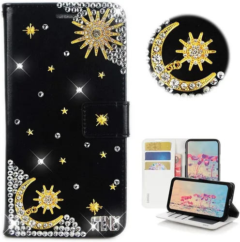 Miniatura 23 de Bling Wallet - Funda de piel compatible con iPhone 11, elegante, hecha a mano en 3D, diseño de mariposas y purpurina, color blanco