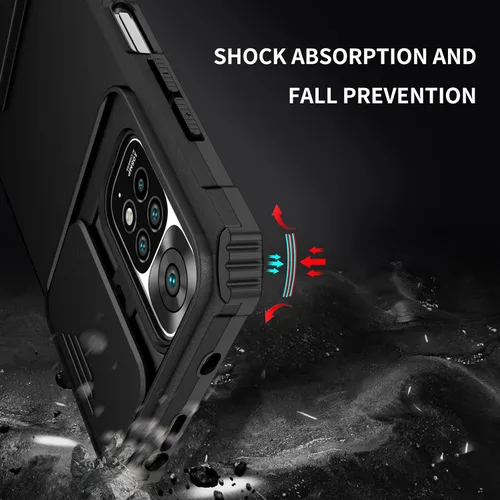 Miniatura 4 de Funda compatible con Xiaomi Redmi Note 12 Pro 4G Dimensional Soporte Ventana Deslizante Teléfono Móvil Funda Protectora a Prueba de Golpes Funda