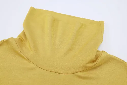 Miniatura 5 de OThread & Co. Camiseta de manga larga con cuello alto para mujer, capa elástica básica, cómoda, cuello alto