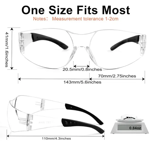 Miniatura 6 de Gafas de seguridad Z87 para hombres y mujeres, paquete de 12 gafas de seguridad con lente resistente a los arañazos y a los impactos, gafas