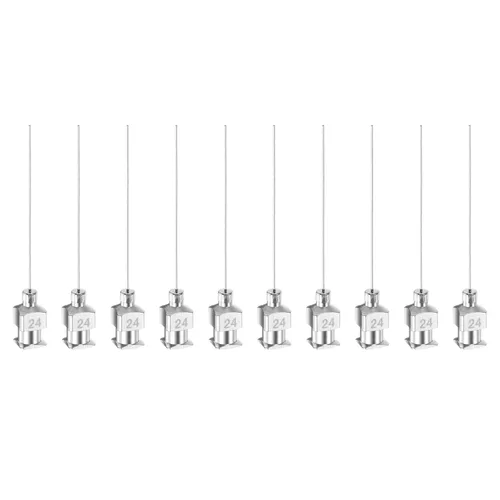 Miniatura 16 de HARFINGTON 10 agujas dispensadoras de acero inoxidable calibre 16, 1 1/2 pulgadas, tubo de aguja de pegamento de metal, puntas romas, Luer Lock