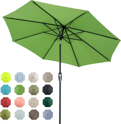 Miniatura 26 de Tempera Patio Market Outdoor Table Umbrella with Auto Tilt and Crank, Large Sun Umbrella with Sturdy Pole & Fade Resistant Canopy, Easy to Set Verde