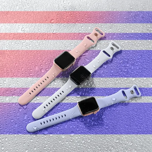 Miniatura 7 de Maledan Paquete de 6 correas compatibles con Apple Watch de 38mm 40mm 41mm 42mm 44mm 45mm 46mm 49mm, mujeres y hombres, correa deportiva de silicona