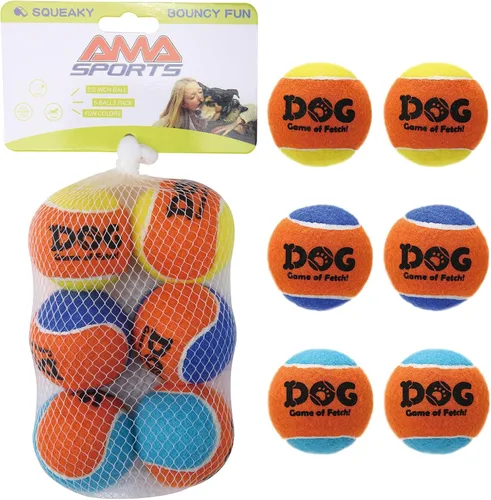 Miniatura 17 de AMA SPORT Pelotas de tenis chirriantes para perros de 2.0 pulgadas, pelotas de tenis para perros pequeños para lanzar y buscar, juguetes