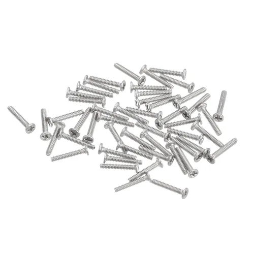 Miniatura 41 de Uxcell M1-0.25 x 2 mm 50 piezas Tornillos de cabeza plana redonda 304 de acero inoxidable Phillips Drive tornillos de máquina para fijación