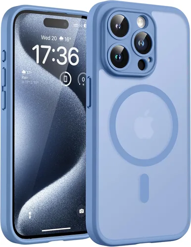 Miniatura 143 de TOCOL Funda magnética 3 en 1 para iPhone 14 Pro, mejorada [protección completa de cámara] con 2 protectores de pantalla, funda de grado militar Azul