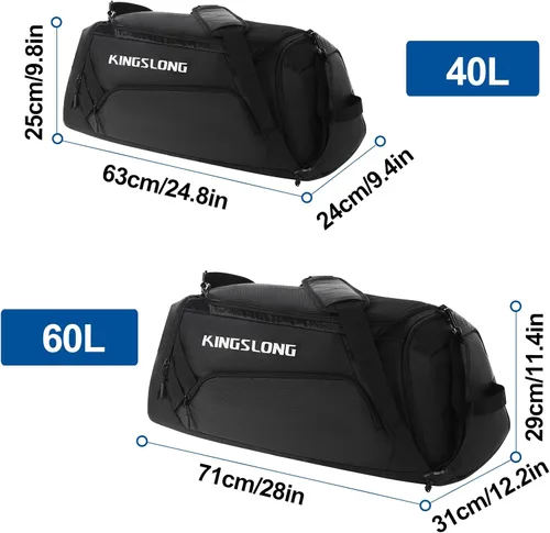 Miniatura 4 de TPAID Bolsas de lona para viajar, bolsas de lona grandes de gimnasio de 40 L para hombres, mochila impermeable con compartimento para zapatos, Bolsa