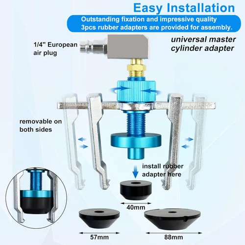 Miniatura 5 de JoyFans Kit adaptador de cilindro maestro del sistema de embrague de freno, funciona con herramienta de purga de frenos para reemplazo de líquido