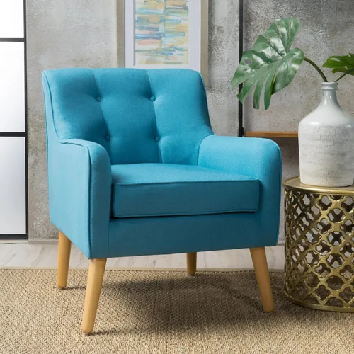 Miniatura 10 de Christopher Knight Home - Sillón de tela Felicity, diseño de mediados de siglo, color carbón