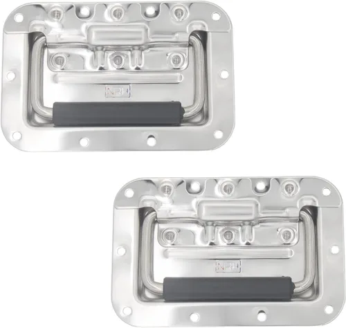 Miniatura 12 de 2 manijas con resorte, funda de hardware resistente para muebles, funda de anillo para caja de pecho, gabinete y altavoz con agarre de goma montado