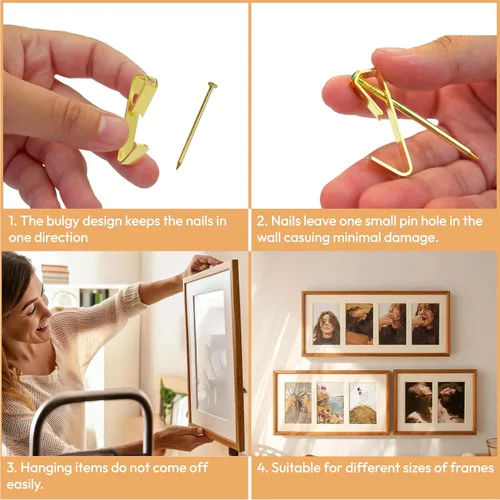 Miniatura 3 de Kit de 184 piezas para colgar cuadros, ganchos de pared y ganchos de pared para colgar, 20 libras, 30 libras, 50 libras con ganchos de metal y 184