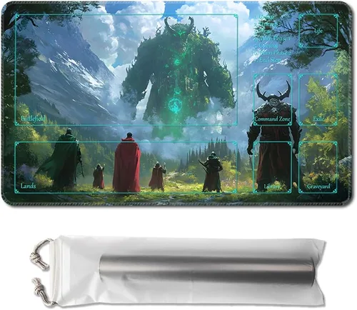 Miniatura 11 de MTG - Tapete de juego de 24 x 14 pulgadas, bolsas de almacenamiento con parte trasera antideslizante, ideal para entusiastas