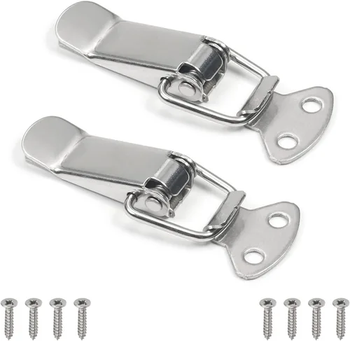 Miniatura 7 de Cerradura de palanca de acero inoxidable 201 de 1.54 pulgadas de longitud con resorte sin agujero de bloqueo, cerraduras con resorte para caja