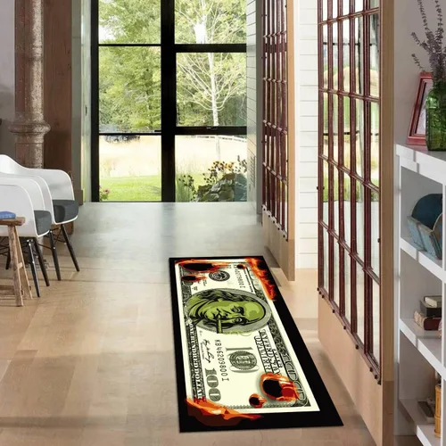 Miniatura 20 de GUBIYU Alfombra de baño negra para baño, alfombra negra y dorada, alfombra de área grande, alfombra de área moderna, alfombra de piso de cien