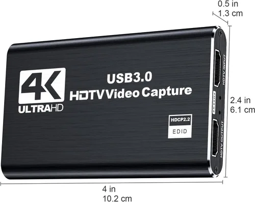 Miniatura 2 de dobestyou Tarjeta de Captura 4K para Transmisión, Grabación y Juegos – Dispositivo de Captura de Video HDMI con USB 3.0, 1080p 60fps, Sin Latencia