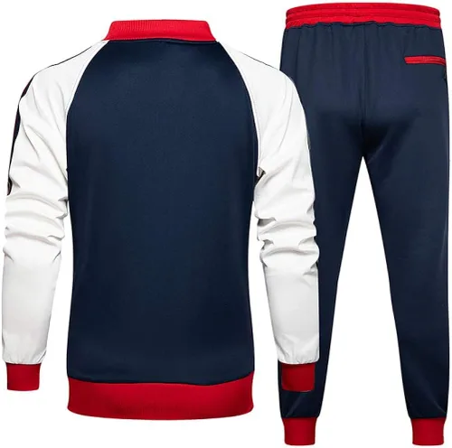 Miniatura 3 de PASOK Conjunto deportivo de 2 piezas para hombre con cremallera completa ropa deportiva