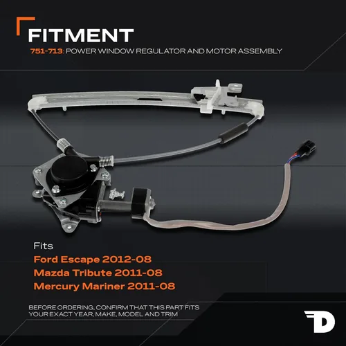 Miniatura 3 de Dorman 751-713 Elevalunas eléctrico del lado del pasajero trasero y conjunto de motor compatible con modelos Ford / Mazda / Mercury seleccionados