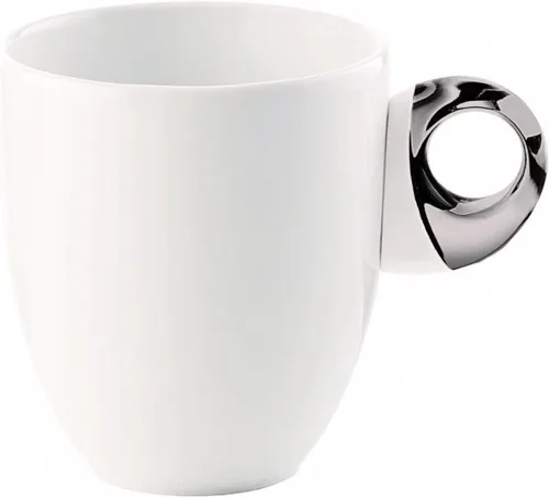 Miniatura 14 de Guzzini Taza diaria con asa, juego de 4 (verde ácido), porcelana y plástico, apta para microondas y lavavajillas, sin BPA, novedosa taza de café