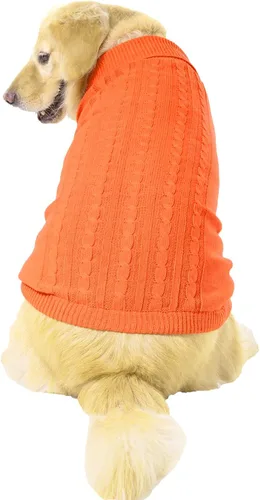 Miniatura 50 de Suéter para perro, cálido y suave, mediano (pecho 16-18 pulgadas), rosa, cuello alto clásico, lavable a máquina, invierno, unisex, sólido