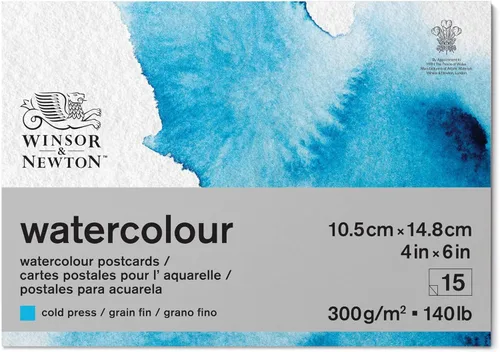 Winsor & Newton Bloc de postales de papel clásico para acuarela, 4 x 6 pulgadas, blanco natural