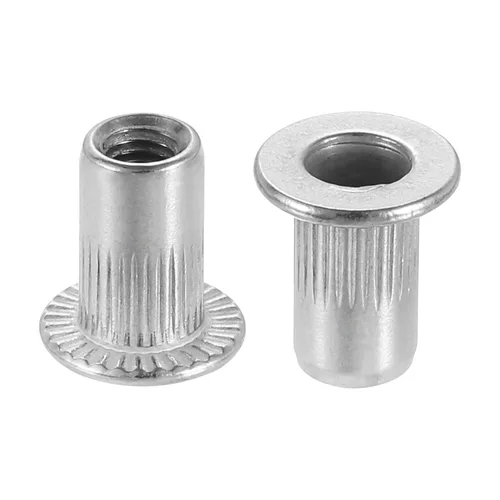 Miniatura 5 de uxcell M5 304 Tuercas de remache de acero inoxidable Inserto de cabeza plana 50 PC