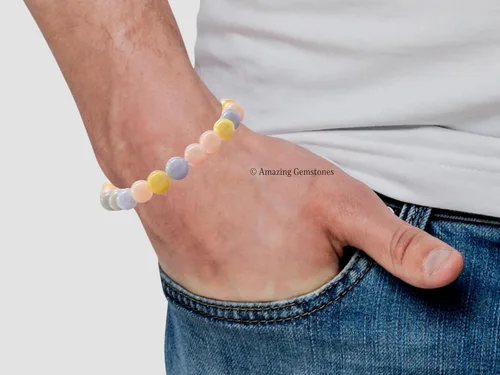 Miniatura 224 de Amazing Gemstone Pulsera de cristal para mujeres y hombres, pulsera de cristal curativo de protección, pulsera elástica con cuentas de piedras