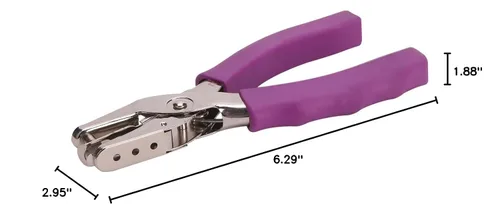 Miniatura 7 de Perforadora de 1 agujero, 1/4 de pulgada de un solo punzón entero, con asas de agarre suave, con capacidad de 6 hojas, perfecto para suministros