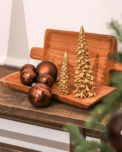 Miniatura 6 de DN DECONATION Bolas de Navidad de cristal marrón, juego de 9, bolas de Navidad colgantes de 3 pies para decoración del árbol de Navidad, regalo