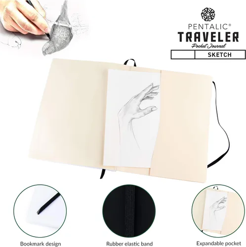 Miniatura 4 de Cuaderno de bocetos Travelers Dot Grid Pentalic Art, libre de ácidos