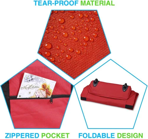 Miniatura 3 de Bolsa de almacenamiento para árbol rodante de Navidad, se adapta a árboles navideños desmontados de hasta 7.5 pies de alto, 22 pulgadas de alto x 16
