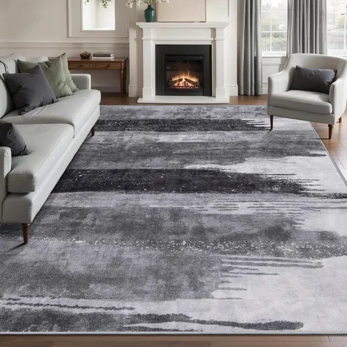 Miniatura 37 de Ciicool Alfombra de pasillo lavable de 2 x 6, alfombra moderna abstracta para pasillo, antideslizante, delgada, ligera, con estampado gris marino