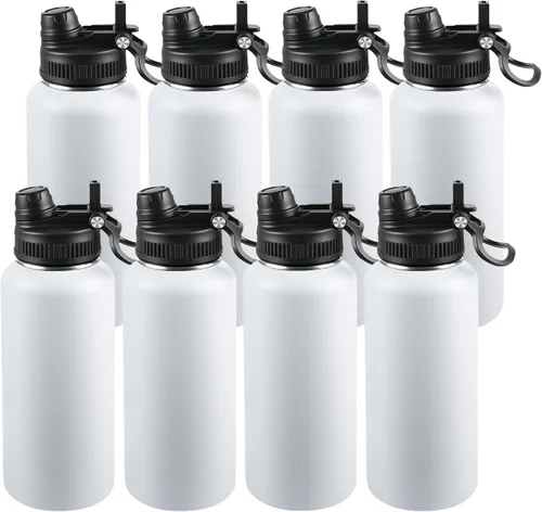 Miniatura 109 de Botella de agua aislada de 22 onzas, tapa 2 en 1 a prueba de fugas (sorbo/pajilla) + asa, botella de acero inoxidable para deportes, viajes, trabajo