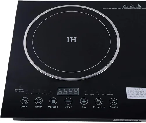 Miniatura 5 de Placa de cocción de doble inducción, quemador portátil de doble quemador digital de cerámica de 1400 W y quemador de inducción de 1200 W, control