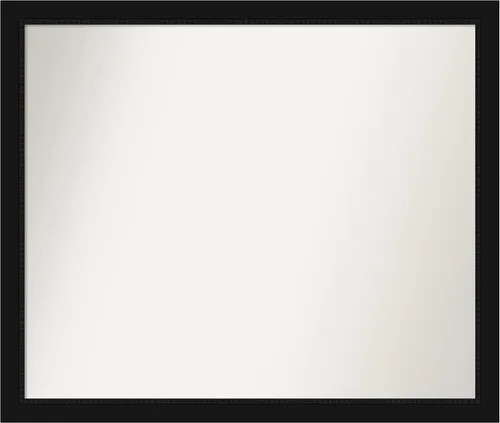 Miniatura 504 de Amanti Art Espejo de baño negro para sobre fregadero, 22 x 22 pulgadas, espejo de tocador cuadrado estrecho negro Avon, marco de madera casual