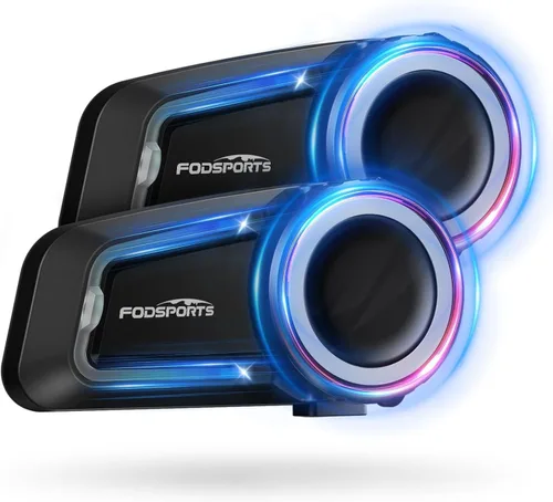 Miniatura 11 de Fodsports FX4 Pro - Auriculares Bluetooth para motocicleta, intercomunicador de motocicleta para 4 riders, sistema de comunicación de casco