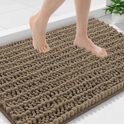 Miniatura 201 de Smiry Alfombras de Baño 24x16 pulgadas, Alfombras de Baño de Chenilla Extra Suaves y Absorbentes, Respaldo de Goma Antideslizante, Lavable a Máquina