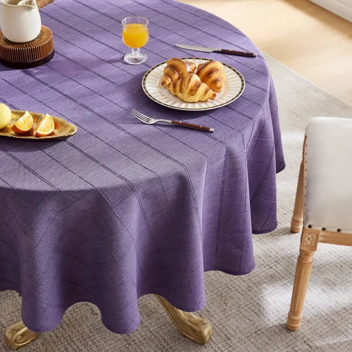 Miniatura 13 de ZeeMart Mantel (beige, redondo de 52 pulgadas)