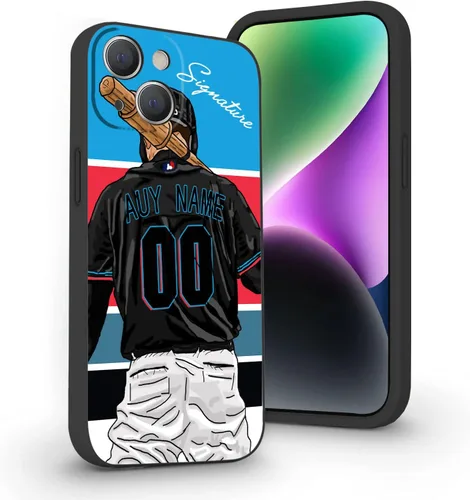 Miniatura 25 de Estuche de Béisbol Personalizado con Nombre y Número de Liquid Silicone para iPhone 17 Air 16 15 Pro Max 14 13 Mini 12 11 Xs Xr SE3 8 7 6 Plus