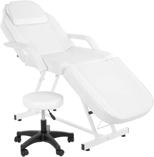 OmySalon Silla de tatuaje para salón de masajes, cama esteticista con taburete hidráulico, mesa de cama facial multiusos de 3 secciones, equipo de