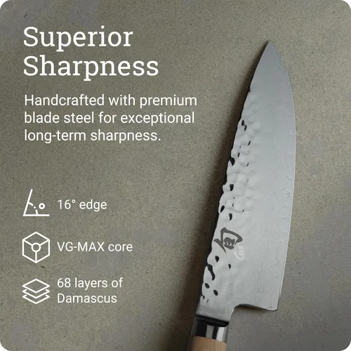 Miniatura 3 de Shun Premier Blonde - Cuchillo de chef de 6 pulgadas, cuchillo de cocina japonés hecho a mano para chefs profesionales y domésticos, núcleo VG-MAX