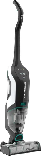 Bissell, 2554 CrossWave - Aspiradora y fregona para suelos duros y alfombras de área, color negro y blanco perla con detalles azules eléctricos