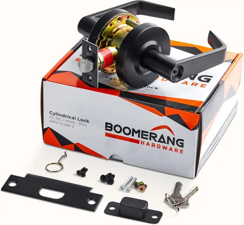 Miniatura 2 de Boomerang - Cerradura de puerta con palanca comercial de alta resistencia, ADA y manija de puerta industrial de grado 2, palanca cilíndrica, sin