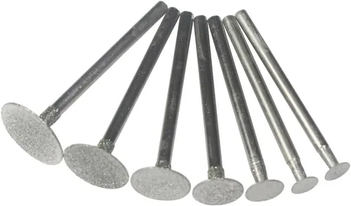7 piezas de fresas de diamante en forma de T, vástago de 1/8 pulgadas, mini canal tallado de diamante, brocas de tallado de piedra para herramientas