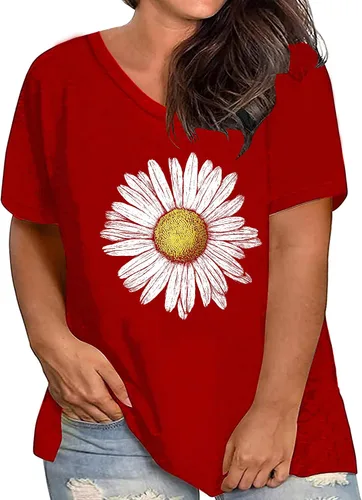 Miniatura 2 de Camisetas de talla grande con estampado de girasoles para mujer, camisetas inspiradoras de verano