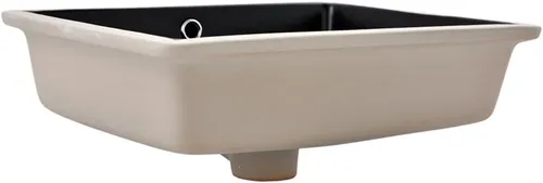 Miniatura 8 de Fregadero de baño rectangular de 20 x 15 pulgadas, color negro, de porcelana, cerámica, arte moderno, lavabo bajo encimera con desbordamiento Negro